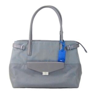 TUMI Grey Crissy Business Tote Laptop Bag - Ballistic nylon w/ leather trim